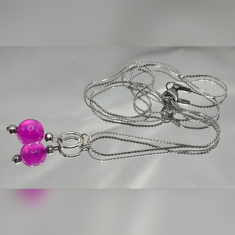 Elegant Stainless Steel  and  Beaded Necklace - Picture 9 of 9